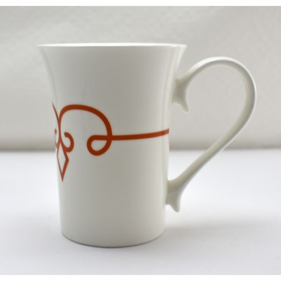 Starbucks White Mug Flare Rim Red Scroll - 2015 Starbucks Coffee Company Cup - Picture 2 of 7